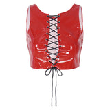 Haut Vinyle <br> Décolleté à Lacet