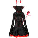 Robe Diablesse à Volants Contrastés