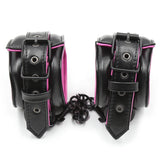 Set Bondage Noir et Rose <br> Collier, Menottes et Chevillères