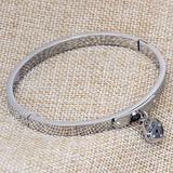 Bracelet Jonc <br> Cadenas Coeur Acier