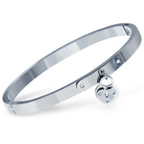 Bracelet jonc argenté à cadenas cœur | BDSM Empire
