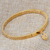 Bracelet Jonc <br> Cadenas Coeur Acier