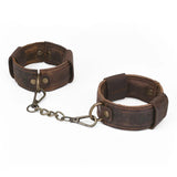 Kit Bondage Vintage <br> Cuir Marron 4 Pièces
