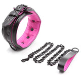 Set Bondage Noir et Rose <br> Collier, Menottes et Chevillères