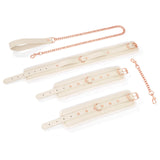 Kit Bondage Peluche Crème <br> Menottes et Collier Laisse