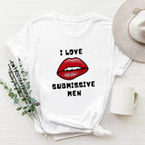 T-shirt « I Love Submissive Men » <br> Coupe Ajustée Femme