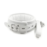 Kit Bondage Blanc <br> Menottes, Chevillères et Collier