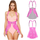 Jupe à Bretelles Similicuir <br> Ceinture Ajustable à Anneaux
