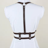 Harnais Bretelles Double Ceinture Marron