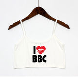 Crop Top Camisole <br> Imprimé « I Love BBC »