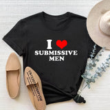 T-shirt « I Love Submissive Men » <br> Coupe Ajustée Femme