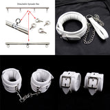 Set bondage blanc avec barre d'écartement | BDSM Empire