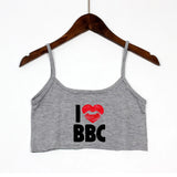 Crop Top Camisole <br> Imprimé « I Love BBC »