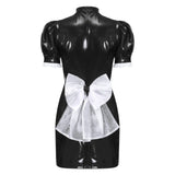 Robe Soubrette Similicuir <br> Tablier et Dentelle