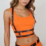 Harnais Bretelles Double Ceinture Marron
