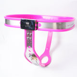 Ceinture de chasteté femme rose en acier inoxydable | BDSM Empire