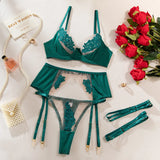 Ensemble dentelle florale Éden : coloris vert, photo 14