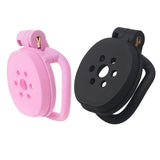 Cage de chasteté rose et noire avec cadenas | BDSM Empire