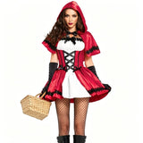 Robe Rouge avec Cape à Capuche