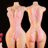 Body dentelle à brides Abandon : coloris rose, photo 4