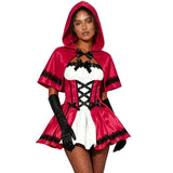 Robe Rouge avec Cape à Capuche