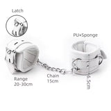 Kit Bondage Blanc <br> Menottes, Chevillères et Collier