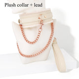Kit Bondage Peluche Crème <br> Menottes et Collier Laisse