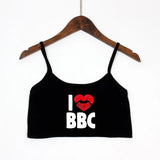 Crop Top Camisole <br> Imprimé « I Love BBC »
