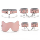 Kit kitten play rose, masque collier et menottes à grelots | BDSM Empire