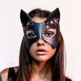 Masque Chat Style Cuir <br> Avec Oreilles et Clous