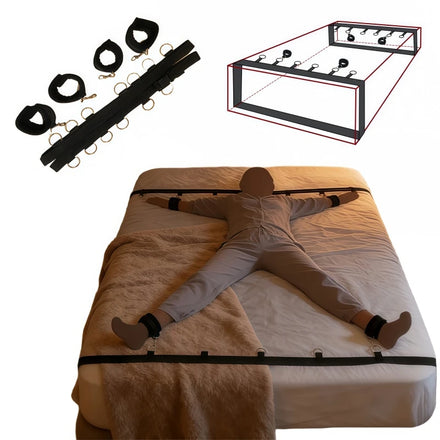 Attaches de Lit Peluche : lit avec le système installé, schéma, noir