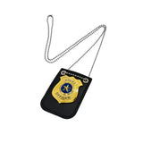 Badge Police Jeu de Rôle : insigne de police en métal sur porte-badge et chaîne, photo 2