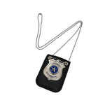 Badge Police Jeu de Rôle : insigne de police en métal sur porte-badge et chaîne, photo 3