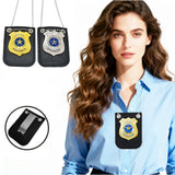 Badge Police Jeu de Rôle : insigne de police en métal sur porte-badge et chaîne, photo 4