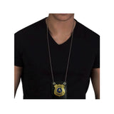 Badge Police Jeu de Rôle : insigne de police en métal sur porte-badge et chaîne, photo 5