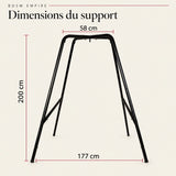 Balançoire Sexuelle sur Pied Vendôme : dimensions du support, 200 cm de haut et 177 cm de base, photo 3