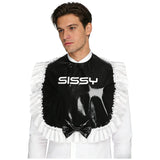 Bavoir Sissy Homme Brillant à Volants : bavoir brillant à volants imprimé pour homme, photo 6