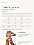 Ensemble broderie florale Serment : guide des tailles