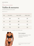 Ensemble dentelle fine Feu secret : guide des tailles