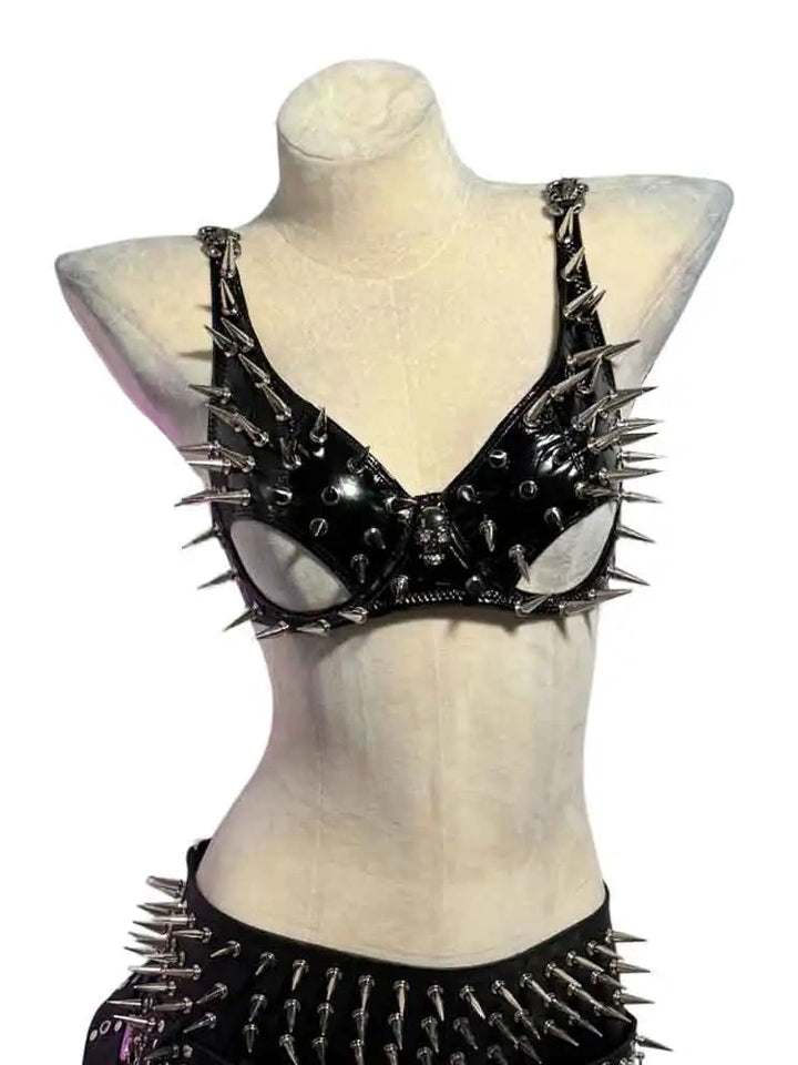 Soutien-Gorge Clouté à Pointes Noir : vue principale