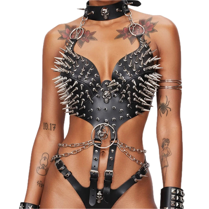 Bustier à Pointes avec Collier et Chaînes : vue principale
