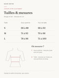 Ensemble Harnais Jarretelles et Chaîne : tailles et mesures en centimètres