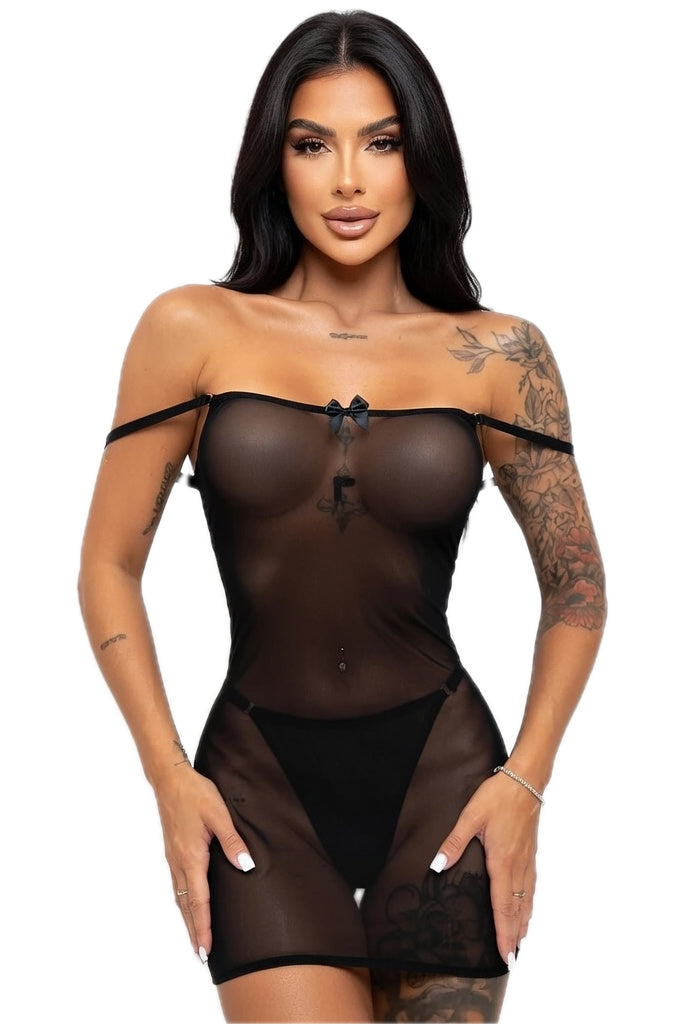 Robe dentelle transparente Envoûtement : vue principale sur fond blanc