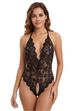 Body dentelle à brides Abandon : vue principale sur fond blanc