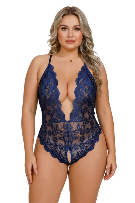 Body dentelle grandes tailles Altesse : photo portée sur fond blanc