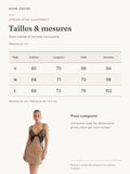 Robe satinée et dentelle Souveraine : guide des tailles