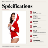 Body Mère Noël Sexy à Capuche : spécifications