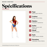 Body Super-Héroïne Étoilé Rouge Bleu : spécifications