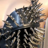 Bustier à Pointes avec Collier et Chaînes : bustier noir à grandes pointes avec collier et chaînes, photo 6