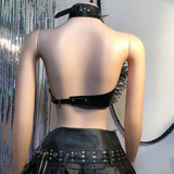 Bustier à Pointes avec Collier et Chaînes : bustier noir à grandes pointes avec collier et chaînes, photo 7